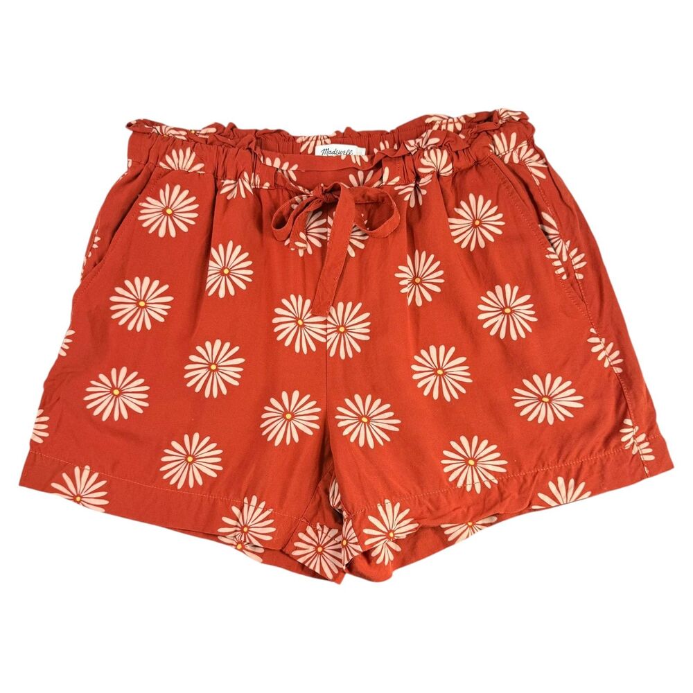 Madewell Floral Pull On Shorts Drawstring Elastic Waist Daisy Daydream Size XS